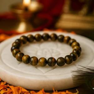 natural tiger eye bracelet — 8mm beads for vastu remedy, solar plexus chakra & protection