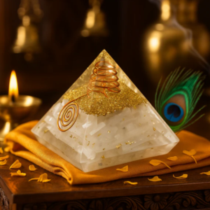 natural selenite orgone pyramid