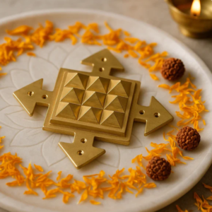 premium 100% pure brass arrow pyramid plate with spiritual helix – powerful south direction vastu remedy for protection & positive energy